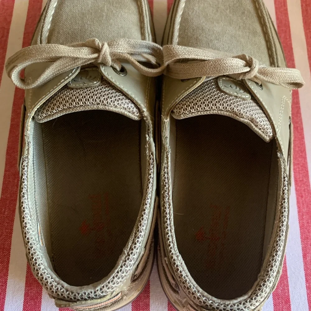 Margaritaville Harpoon Lace Khaki Boat Shoes